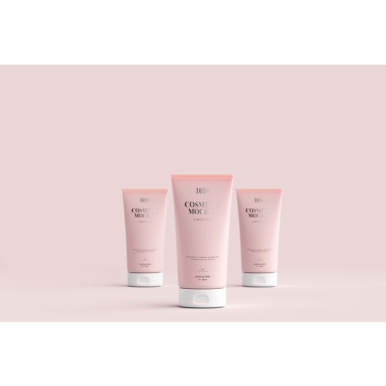 Facial Cleanser Tube PSD Mockup Template  Skincare Cosmetic Packaging Download